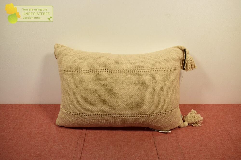 Hearth & Hand 14"x20" Hem Stitch Stripe Lumbar Throw Pillow with Tassels (Marks)